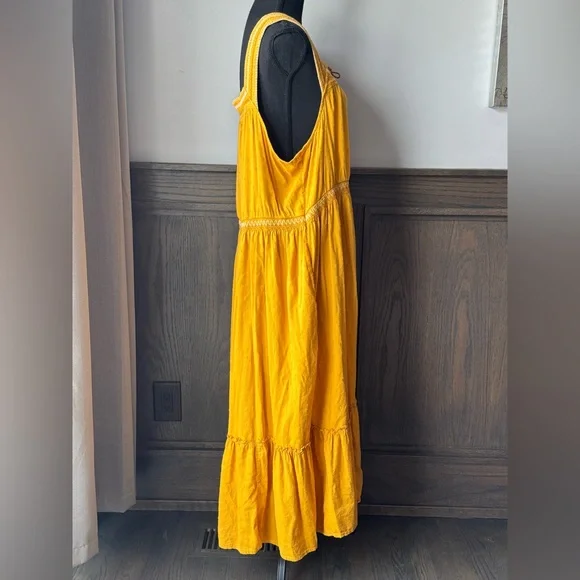 Old Navy Yellow Midi Dress boho vibes XXL - Picture 5 of 8